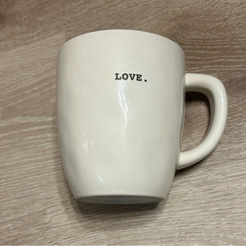 Rae Dunn Cream Mug with Love Inscription